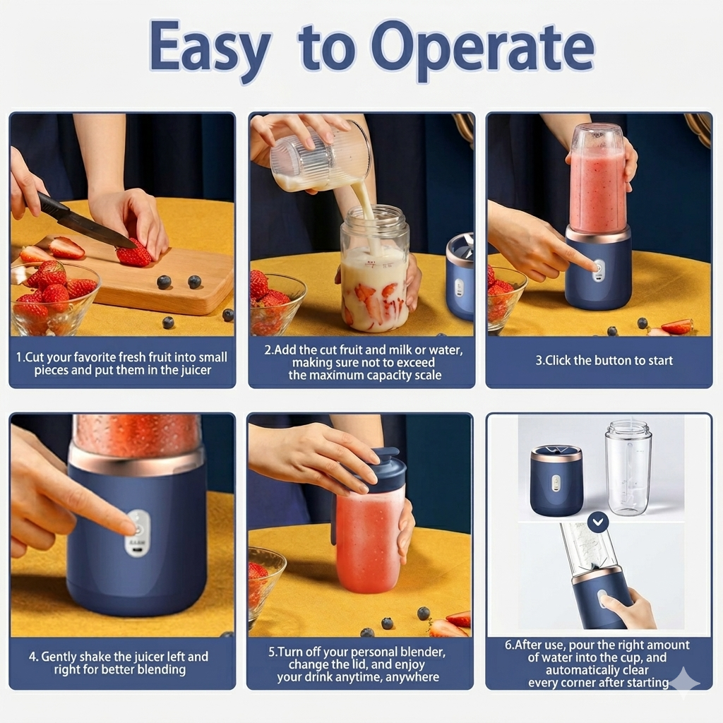 Portable Rechargeable Blender & Fruit Juicer
