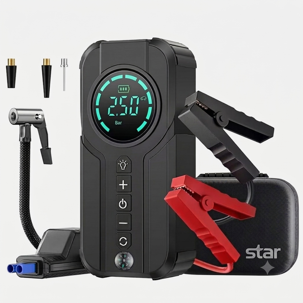 2-in-1 Car Jump Starter + Tyre Inflator