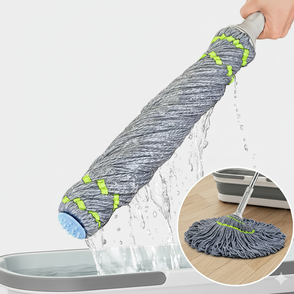Hands-free Self Wringing Mop - 45 degree angle view