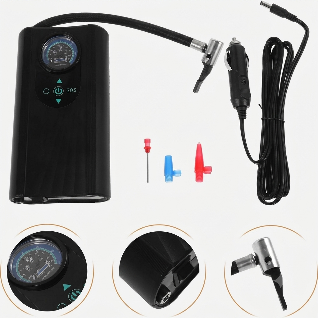 Portable Car Tyre Inflator - Cigar Lighter Powered