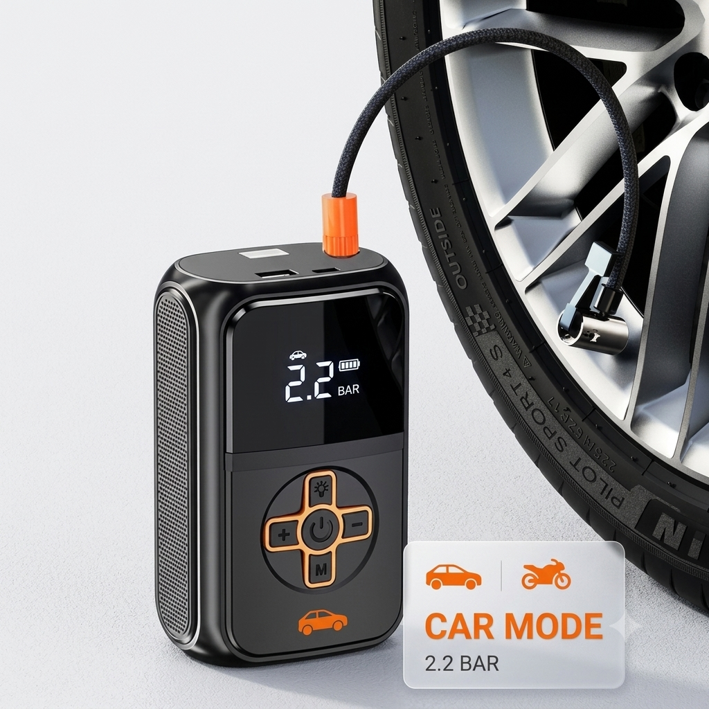 3-in-1 Digital Cordless Tyre Inflator - Auto Stop & LCD Display