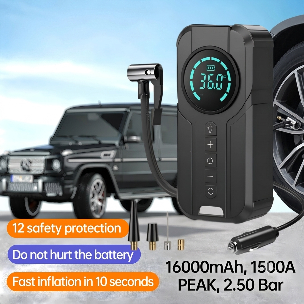 2-in-1 Car Jump Starter + Tyre Inflator