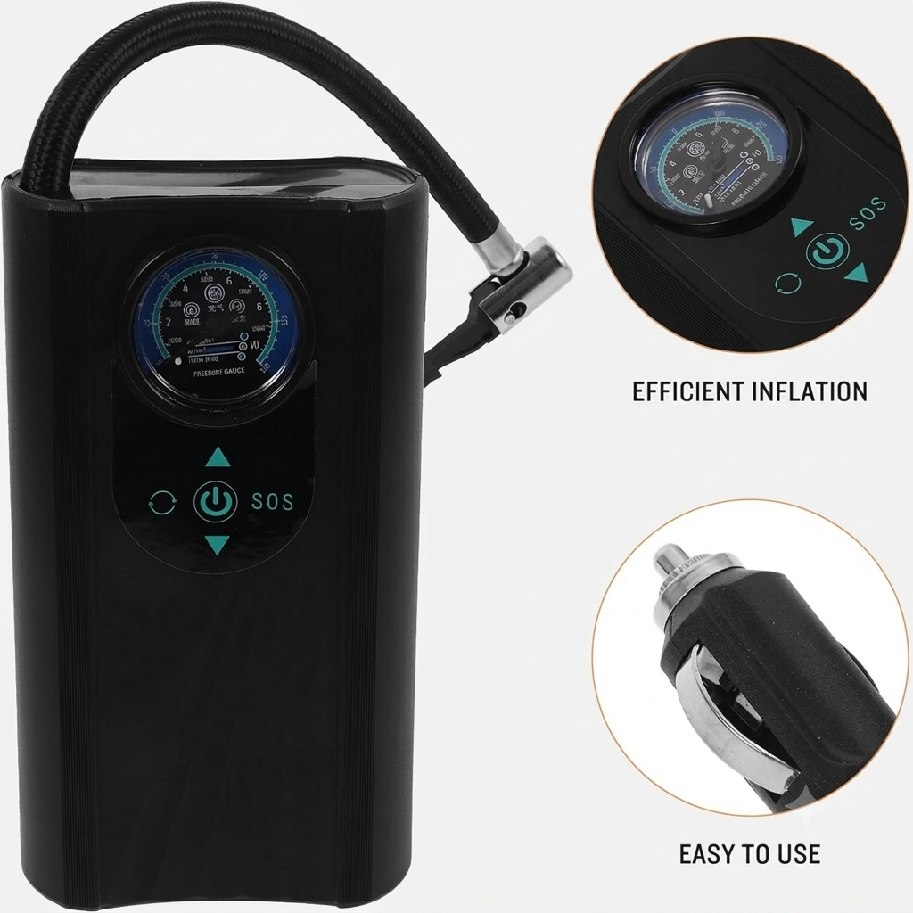 Portable Car Tyre Inflator - Cigar Lighter Powered