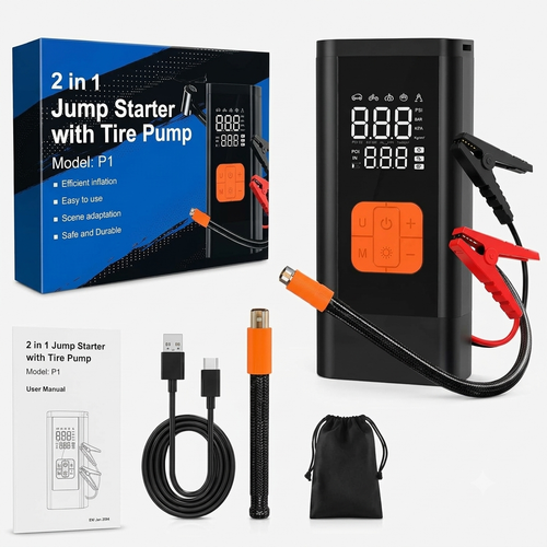 2-in-1 Car Jump Starter + Tyre Inflator
